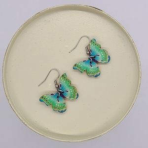Back to listings Teal Green Intricate Butterfly Dangle Earring